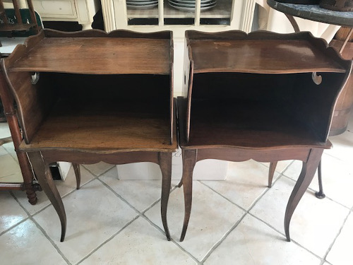 pair of vintage french bedside tables